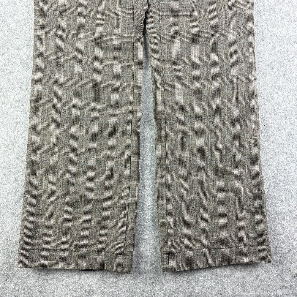Vintage Banana Republic Pants Womens 4 Wool Brown Plaid Wide Leg Trousers Lined - Picture 4 of 16